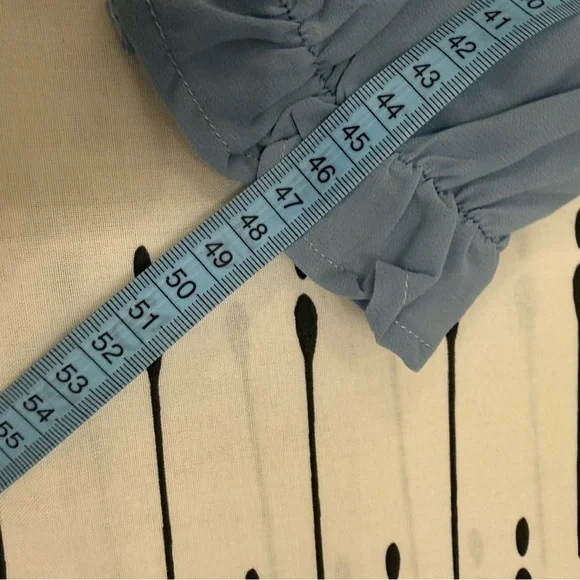 Dusty Blue Ruffle-Detail Long Sleeve Dress - Picture 5 of 7